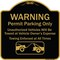 Signmission Designer Series-Warning Permit Parking Vehicles Will Be Towed Vehicle, 18" x 18", BG-1818-9866 A-DES-BG-1818-9866 - alternate 1